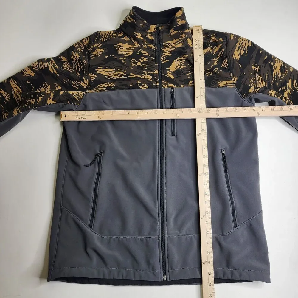The North Face Camo Gray Brown Softshell Windwall Jacket‎ Men's Size XL